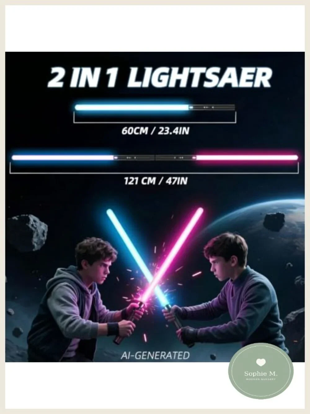 2 Pack Dueling Lightsabers USB-C Rechargeable Metal Hilt RGB 15 Colors FX Sound
